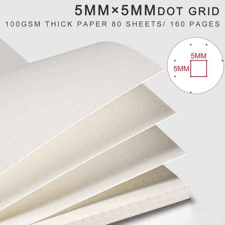 AHGXG Dotted Journal Spiral Notebook (2-Pack), Bullet Dot Grid Journal Large B5 with Transparent Hardcover, Wirebound Notebook 100GSM Dotted Paper, for Bullet Journaling, 7.3″X 10″