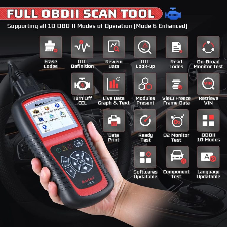 Autel AutoLink AL519 OBD2 Scanner Enhanced Mode 6 Car Diagnostic Tool Check Engine Code Reader CAN Scan Tool, Advanced Ver. of AL319