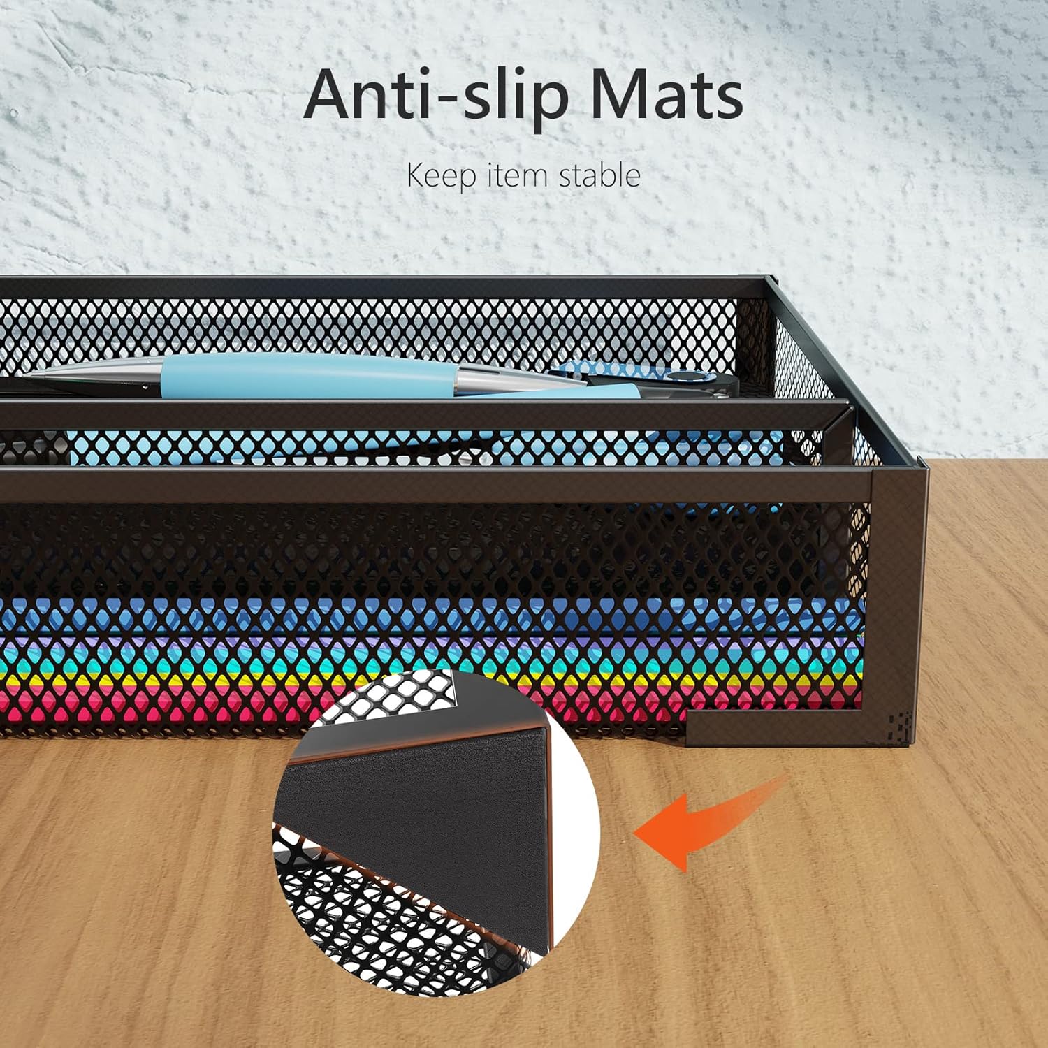 Desk Drawer Organizer, Office Desk Organizer Tray with 5 Dividers, Pen Pencil Drawer Organizer for Office Supplies, Desktop, Bathroom, Kitchen, Makeup, Vanity - Image 5